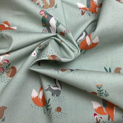 Baumwolle | FOREST ANIMALS Waldtiere | mint